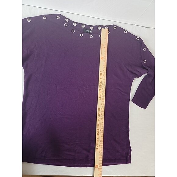 Antthony Originals Tunic Sweater Sz M Purple Pullover Grommets @ Collar & Sleeve - Picture 5 of 10